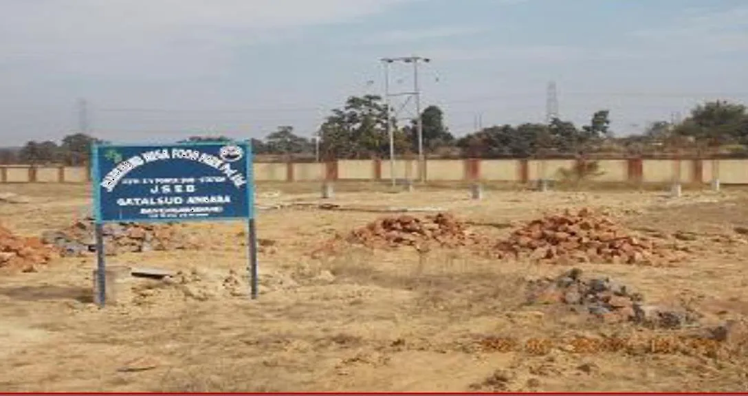 JSEB site board reading 33/11 kV power sub station, Getalsud, Angara, on cleared ground